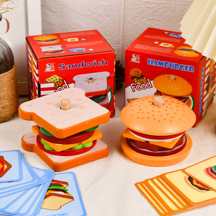 Wooden sorting and stacking toys