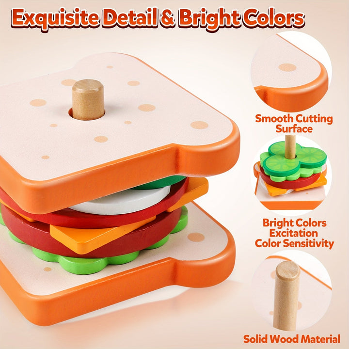 Wooden sorting and stacking toys