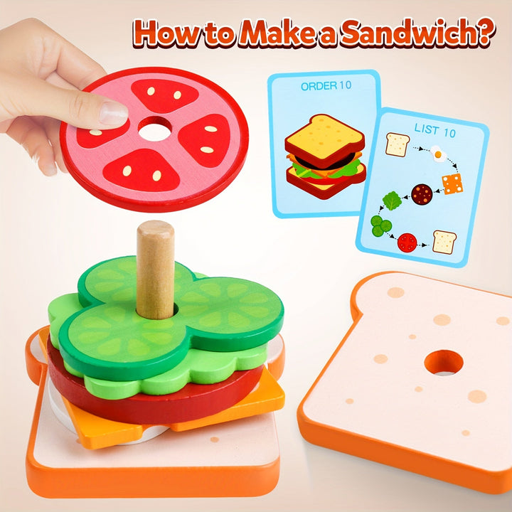 Wooden sorting and stacking toys