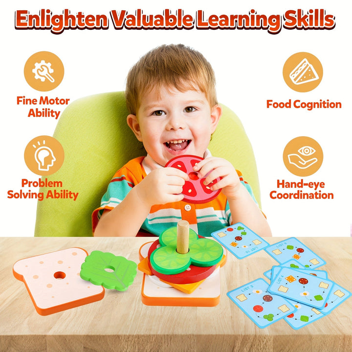 Wooden sorting and stacking toys