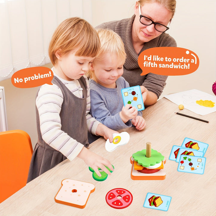 Wooden sorting and stacking toys