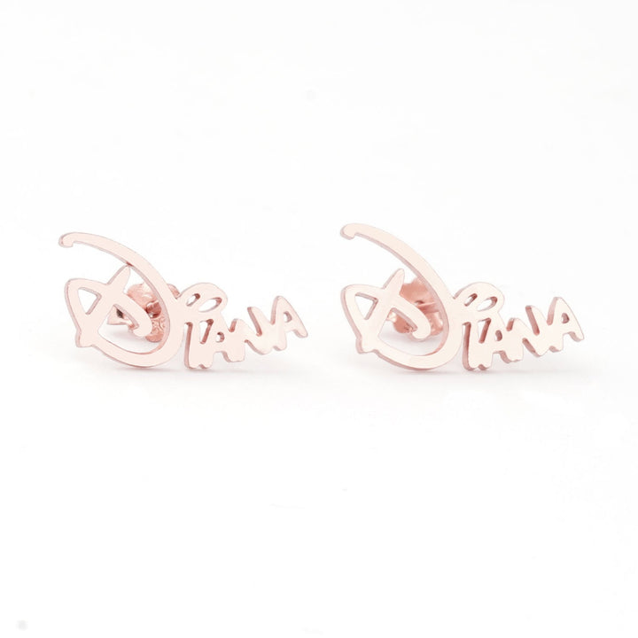 Sterling Silver Custom Princess Kids Name Earrings