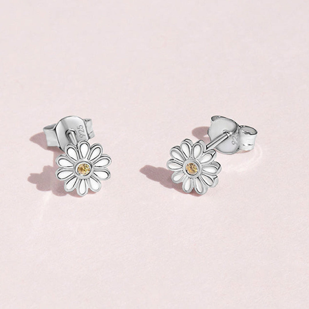 925 Sterling Silver Kids Daisy Earrings