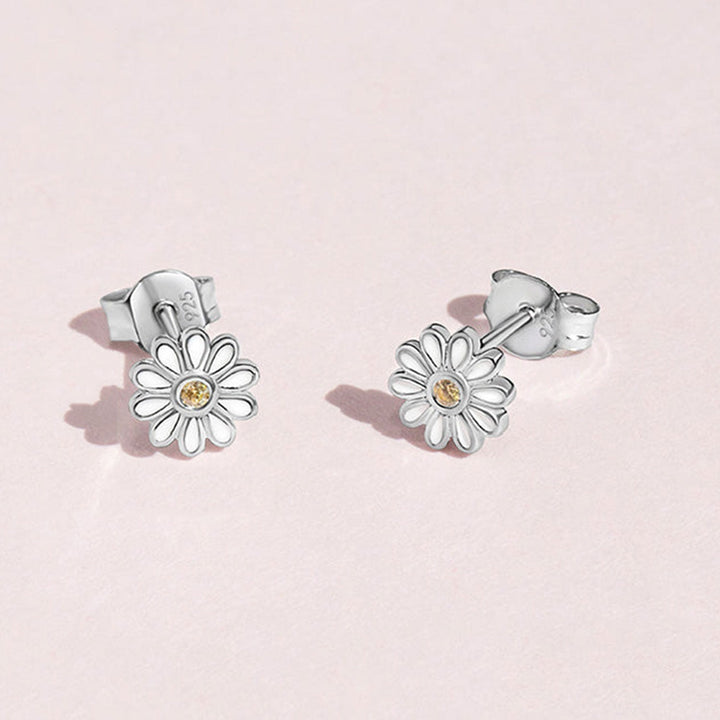 925 Sterling Silver Kids Daisy Earrings