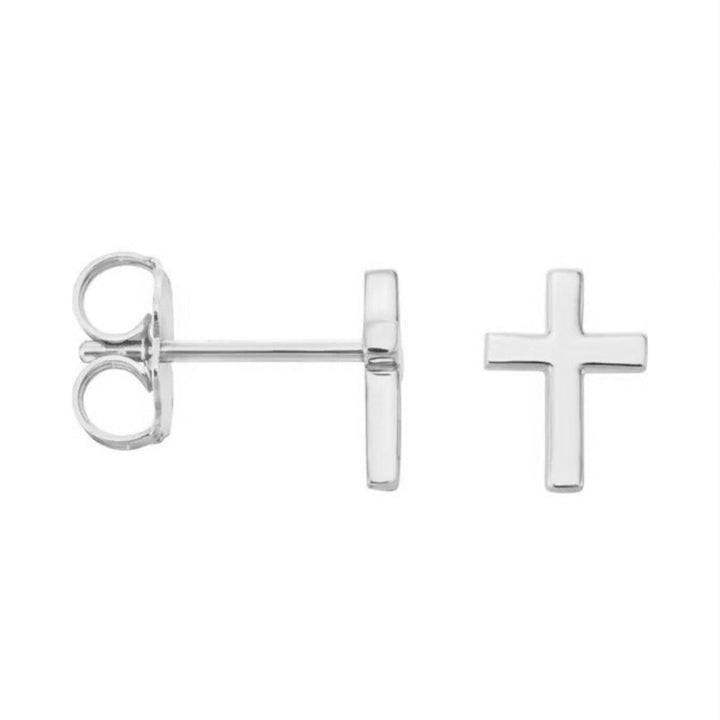 925 Sterling Silver Kids Cross Earrings