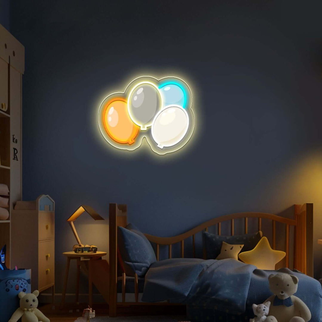 Blue Air Balloon Neon Sign