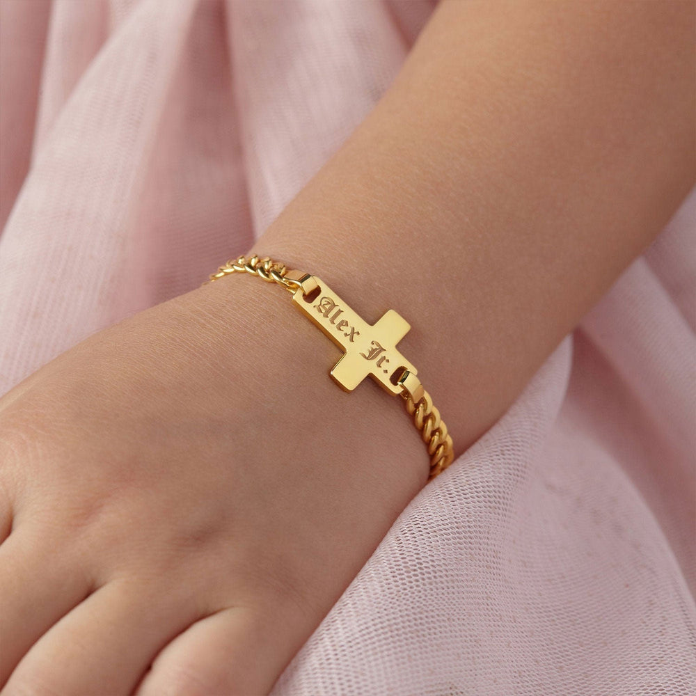 Personalized Baby Name Cross Bracelet