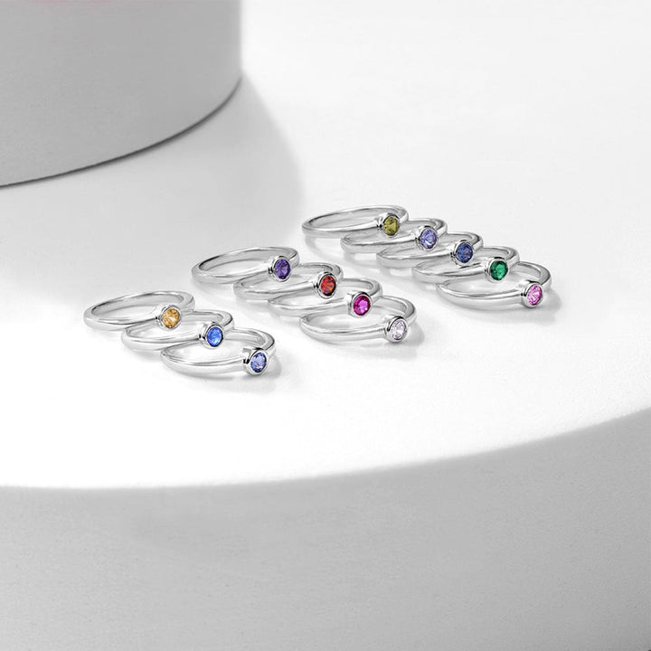 925 Sterling Silver Kids Birthstone Rings