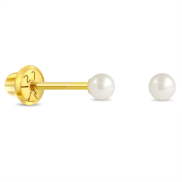 925 Sterling Silver Pearl Children's Earrings