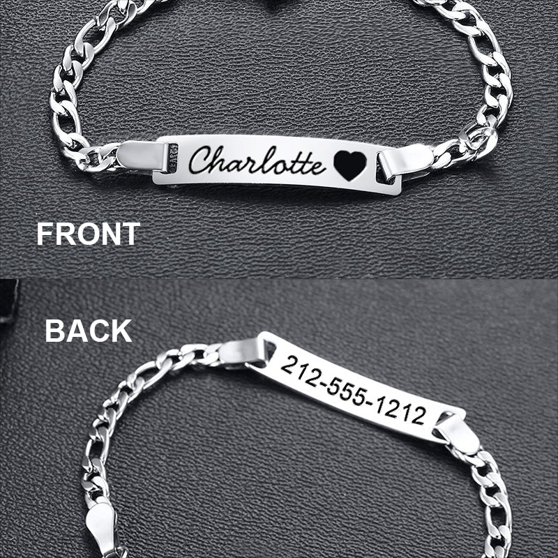Engravable Silver Baby Name Bracelet
