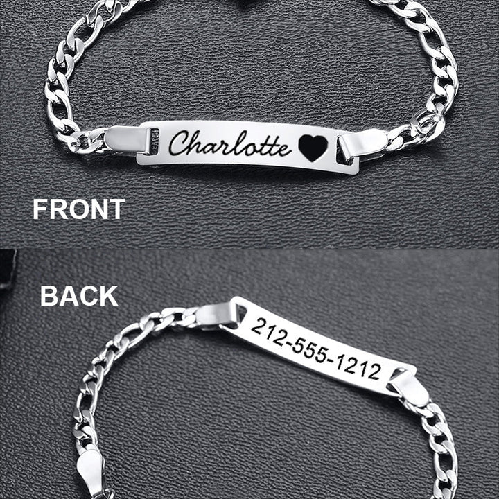 Engravable Silver Baby Name Bracelet
