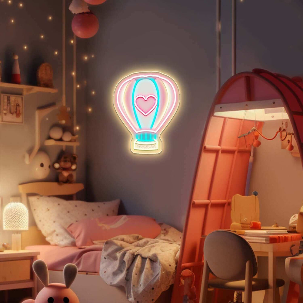 Pink Hot Air Balloon Neon Sign