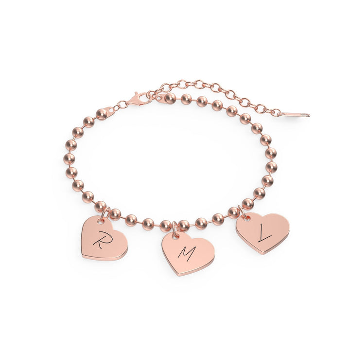 Personalized Letter Heart Charm Bracelet for Kids