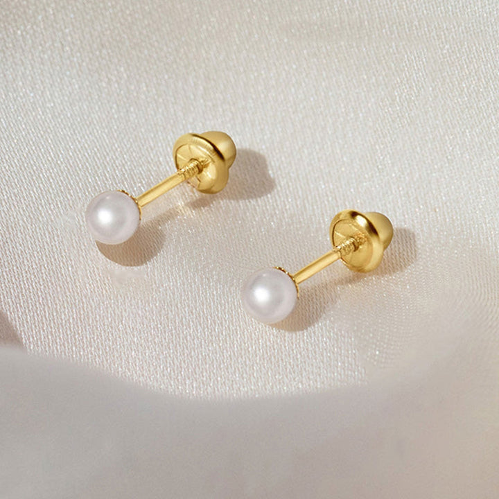 925 Sterling Silver Pearl Children's Earrings