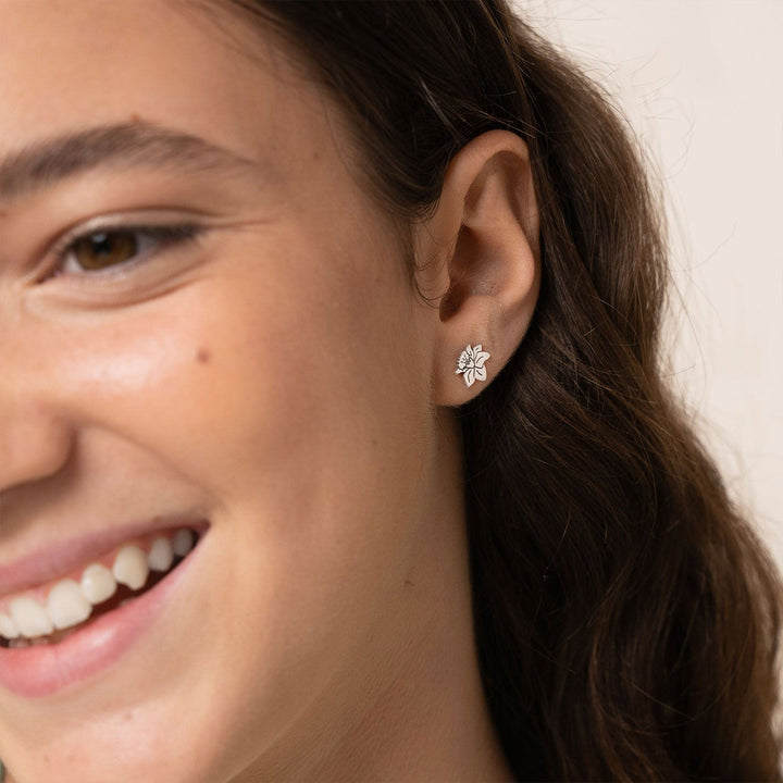 925 Sterling Silver Kids Birthday Flower Earrings