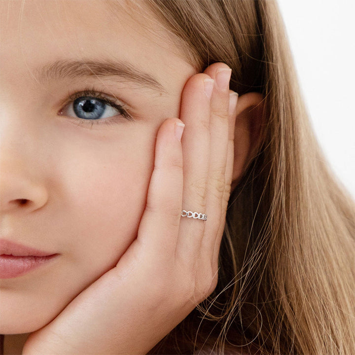 Sterling Silver Skeleton Heart Kids Ring