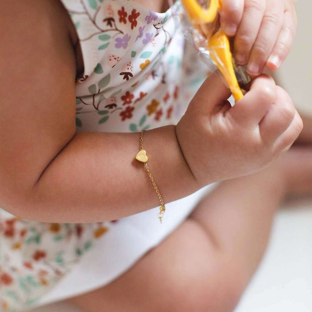 Personalized Baby Tiny Heart Initial Bracelet