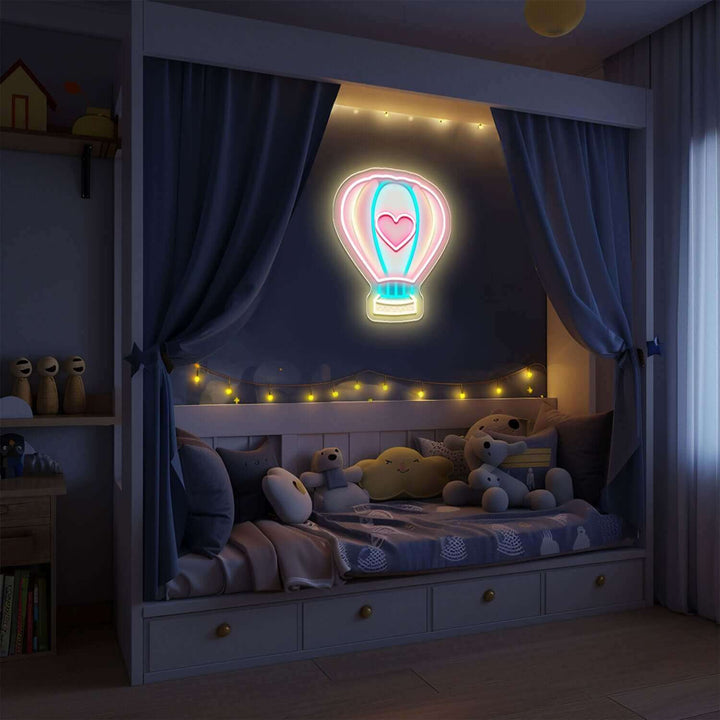 Pink Hot Air Balloon Neon Sign