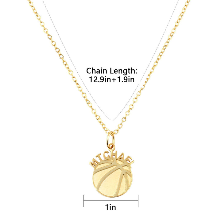 Basketball Personalized Kids Name Necklace