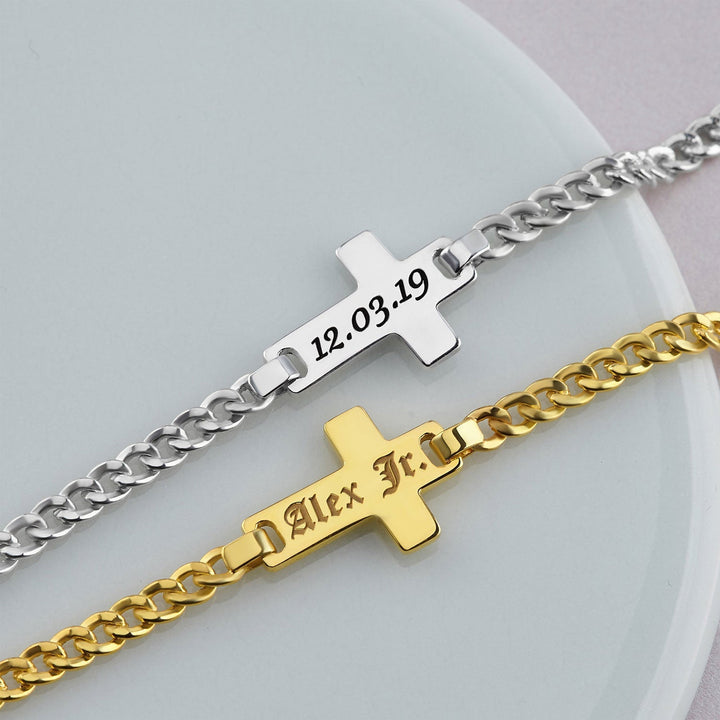 Cross Personalized Kids Name Bracelet