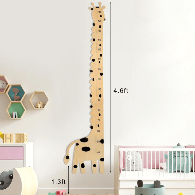 Wooden Baby Giraffe Growth Chart Ruler