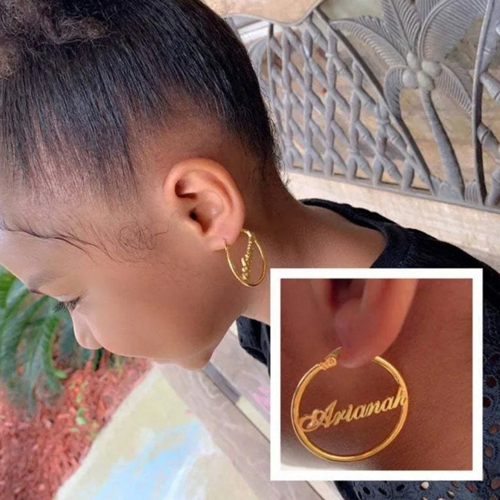 Sterling Silver Personalized Kids Name Earrings
