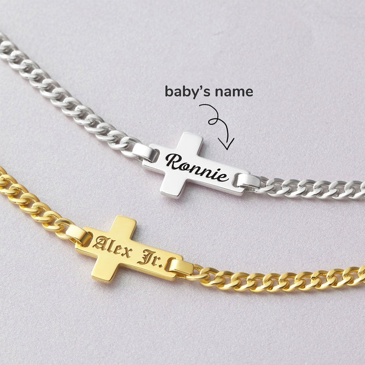 Cross Personalized Kids Name Bracelet