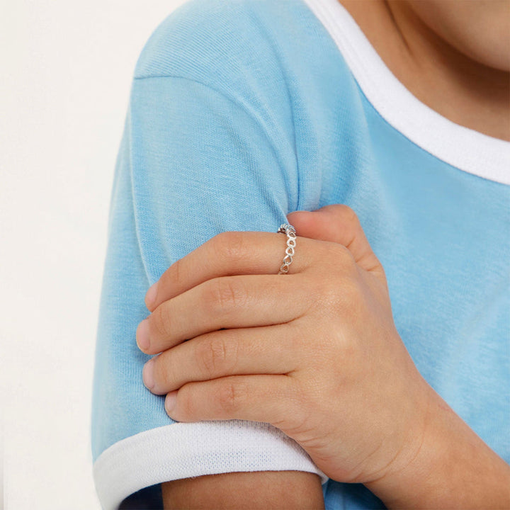 Sterling Silver Skeleton Heart Kids Ring