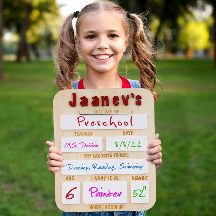 Wooden School Sign
