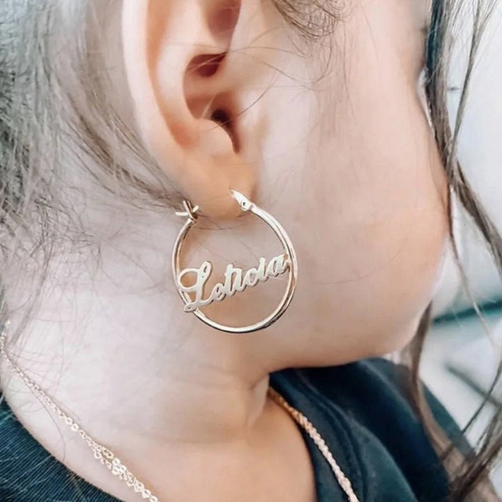 Sterling Silver Personalized Kids Name Earrings
