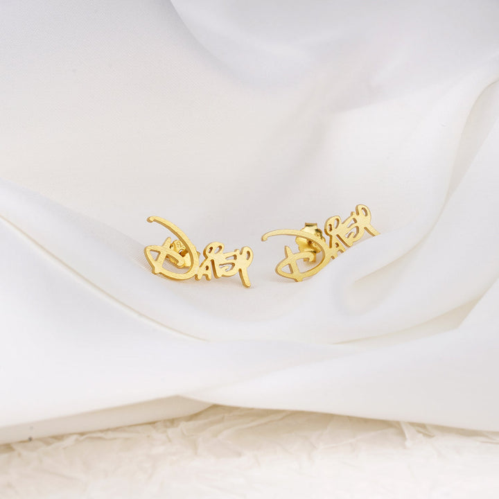 Sterling Silver Custom Princess Kids Name Earrings