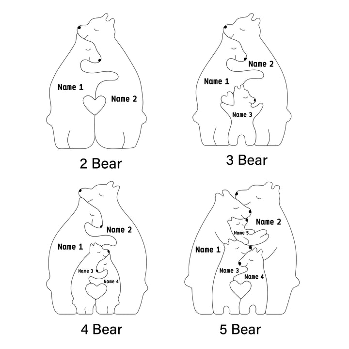 Personalized Bears Name Family Night Light