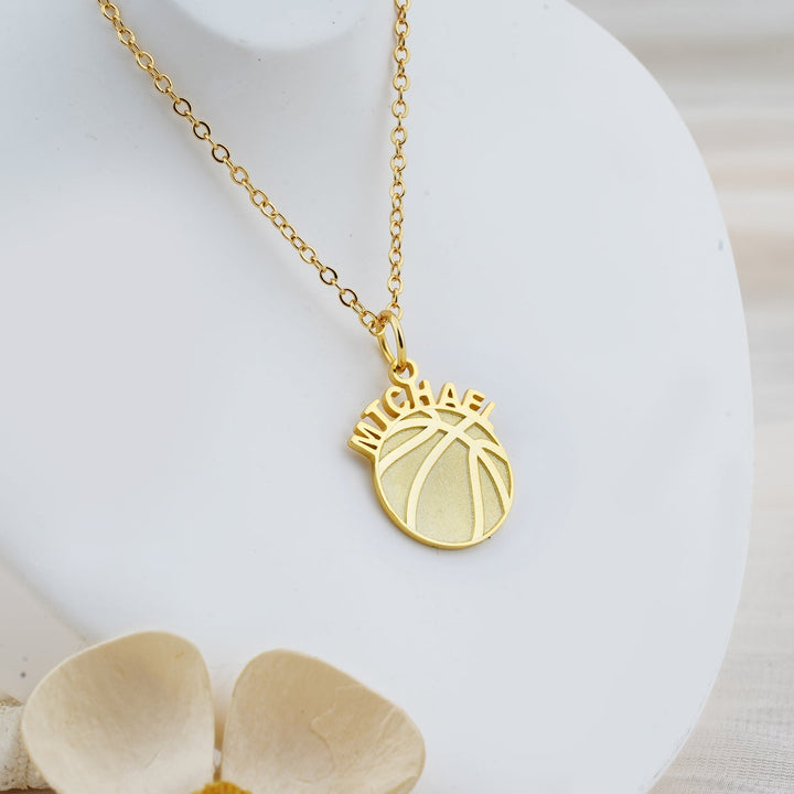 Basketball Personalized Kids Name Necklace
