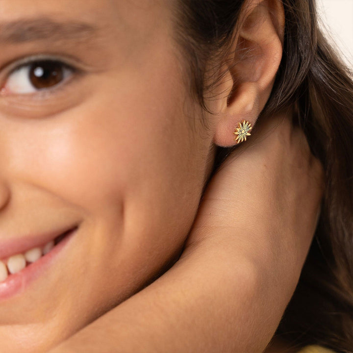 925 Sterling Silver Kids Birthday Flower Earrings