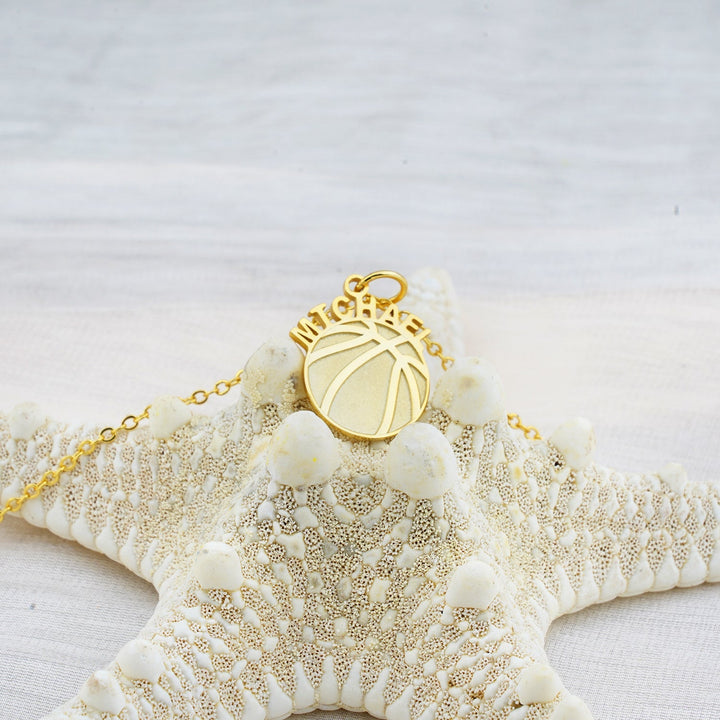 Basketball Personalized Kids Name Necklace