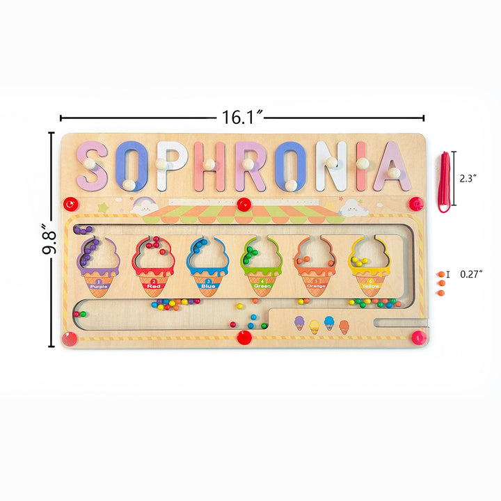Personalized Wooden Magnetic Maze With Customized Name Puzzle