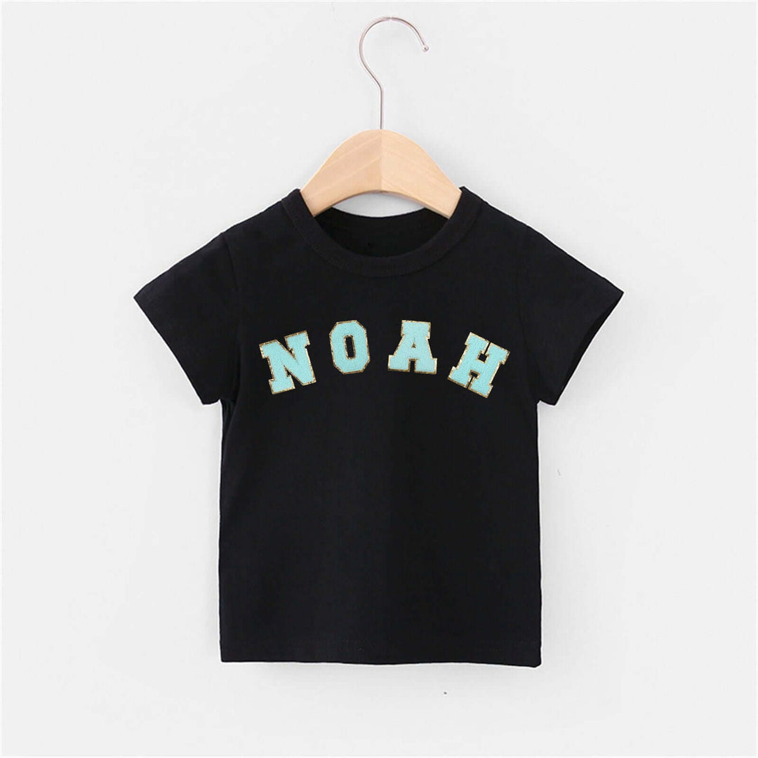 Personalized Toddler Patch Black T-shirt