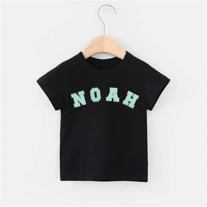 Personalized Toddler Patch Black T-shirt