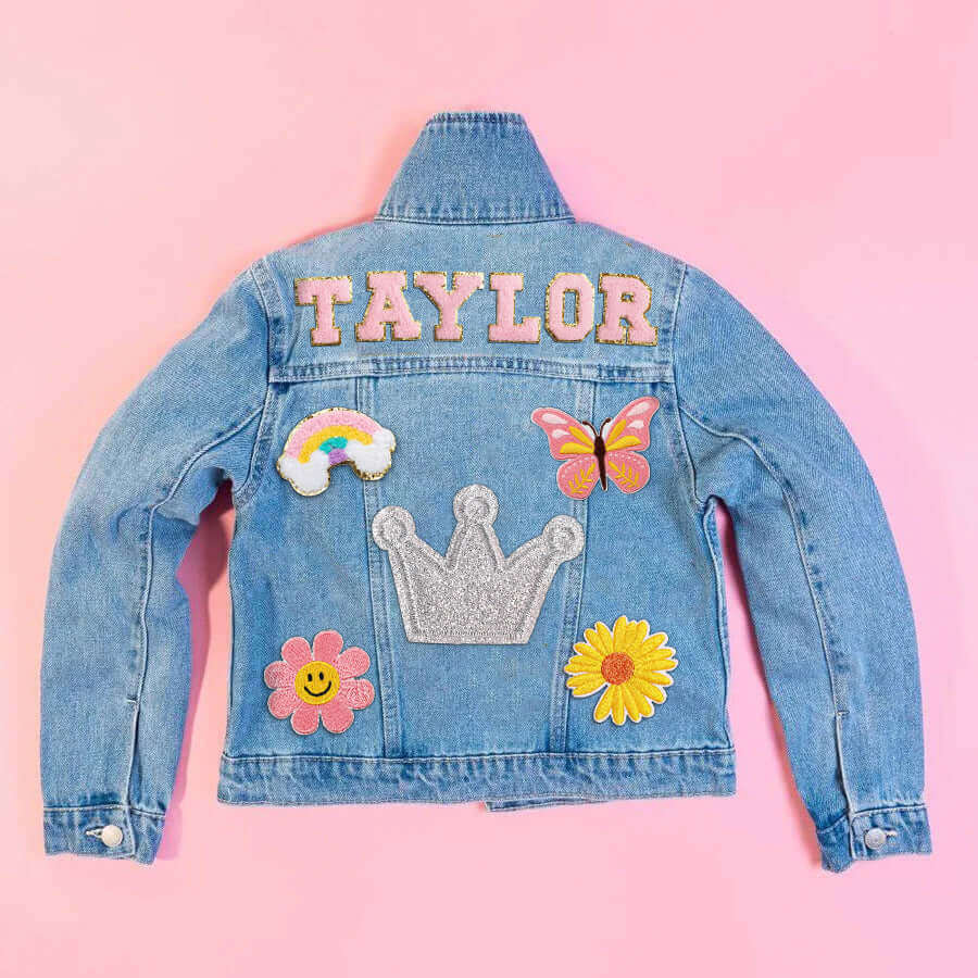 Personalized Kids Patch Denim Jacket, Little Girl Jacket