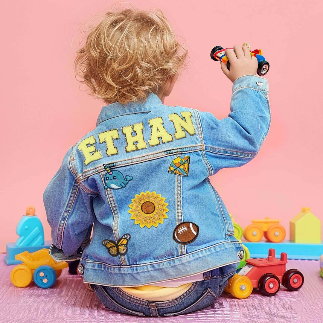 Personalized Kids Patch Denim Jacket, Little Boy Jacket