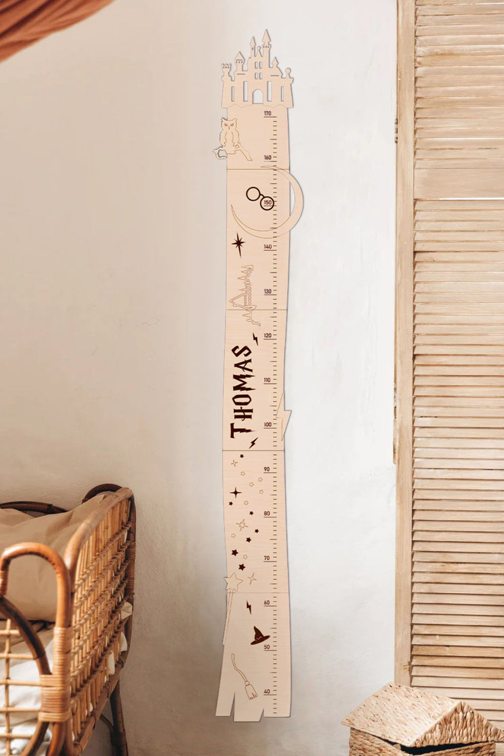 Personalized Wooden Castle Growth Chart for Kids