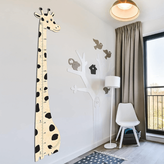 Wooden Baby Height Growth Chart Ruler For Kids in the Nursery