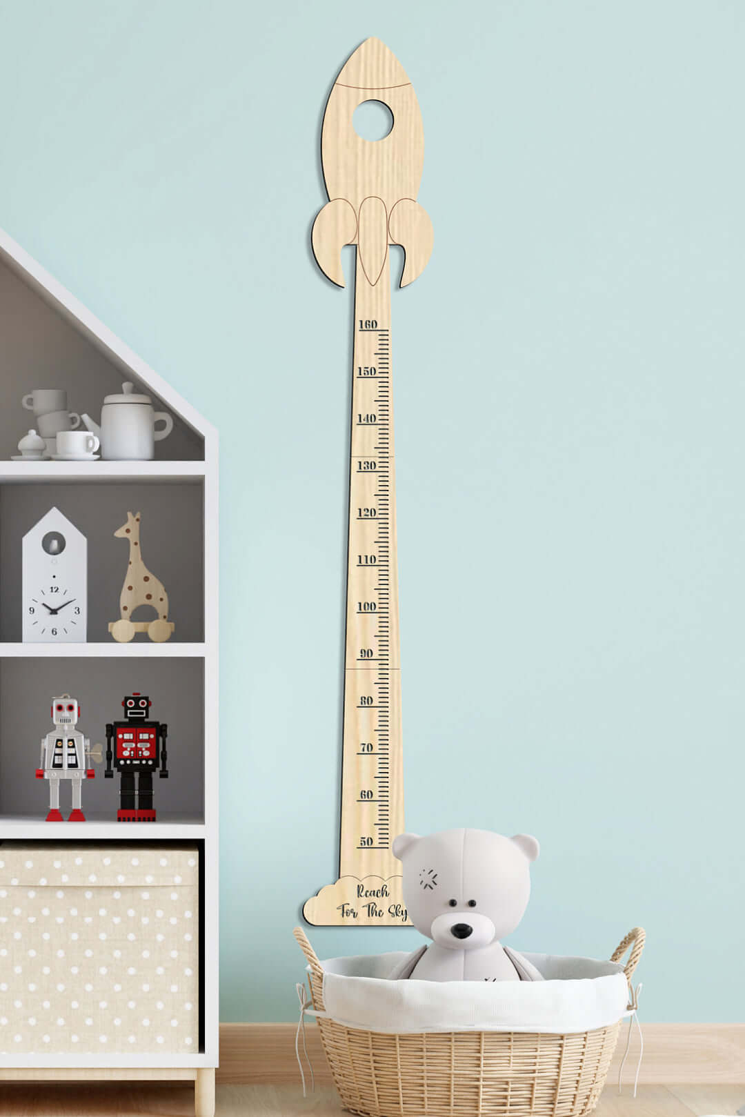Wooden Baby Rocket Growth Chart Ruler (4)