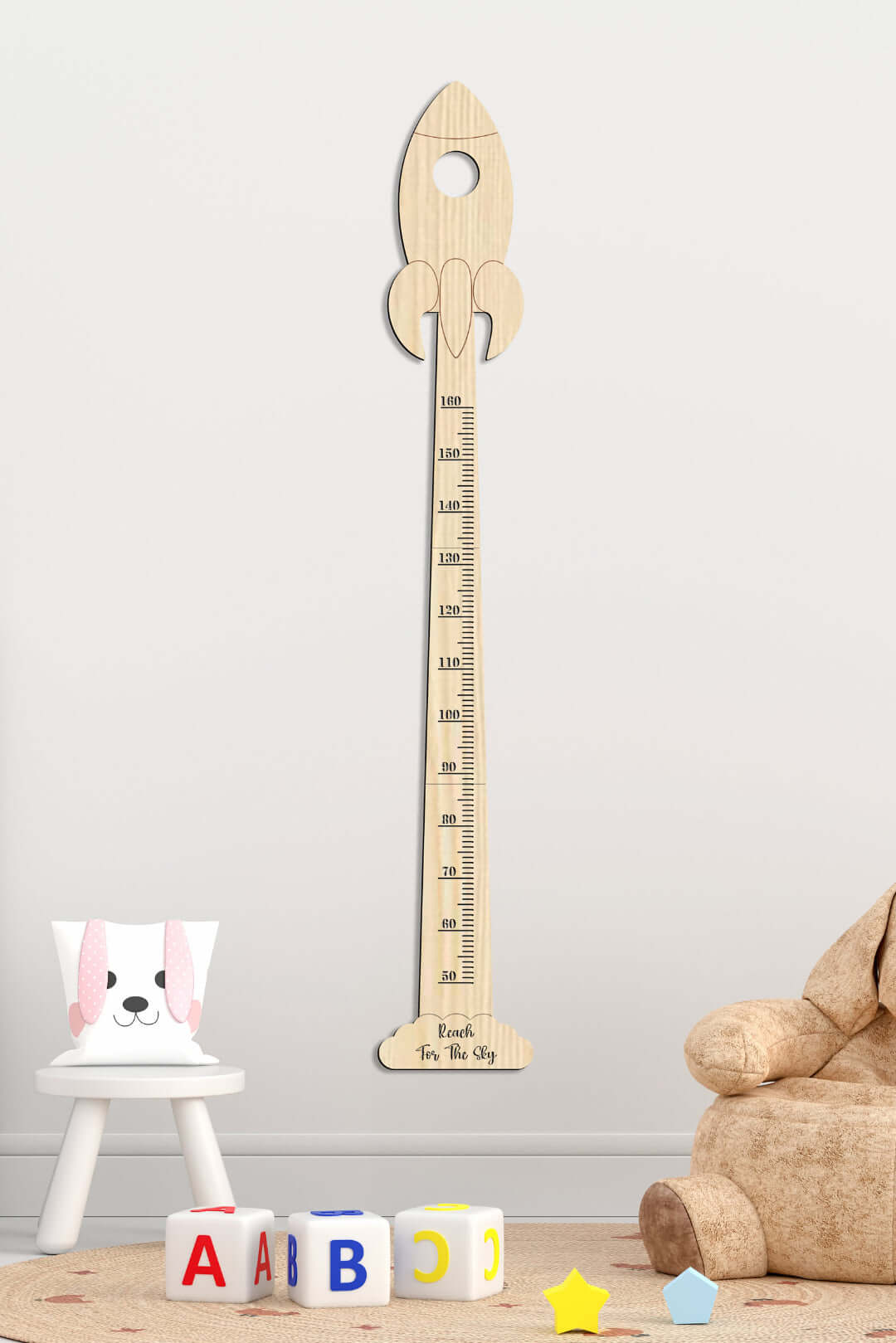 Wooden Baby Rocket Growth Chart Ruler (3)