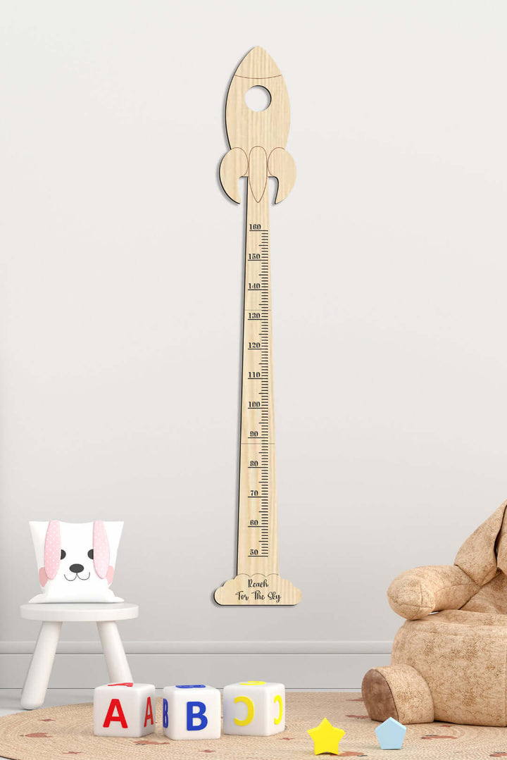 Wooden Baby Rocket Growth Chart Ruler (3)
