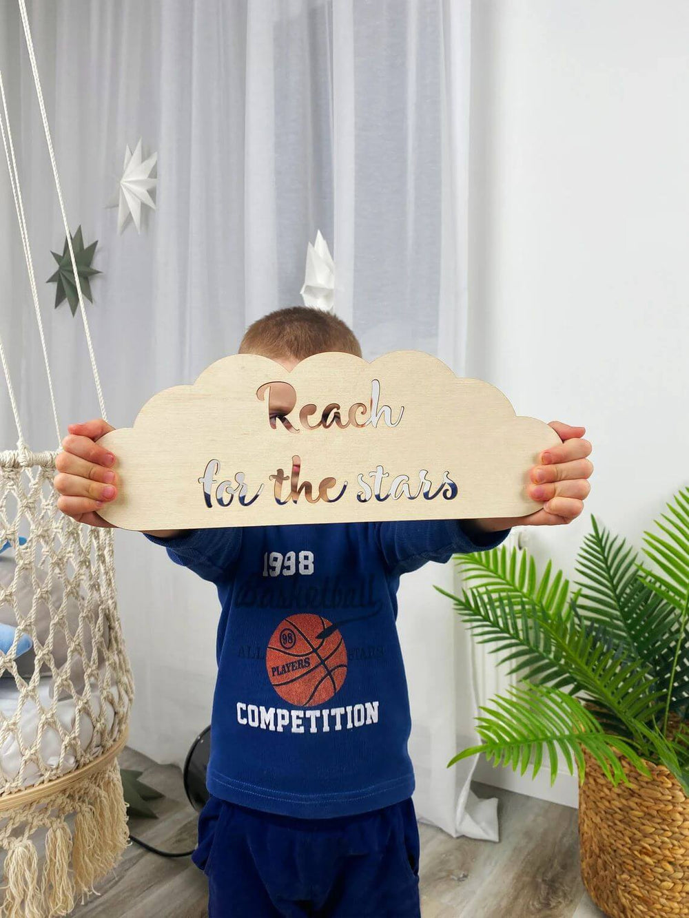 Personalized Wooden Baby Rocket Growth Chart Ruler - Detail 1