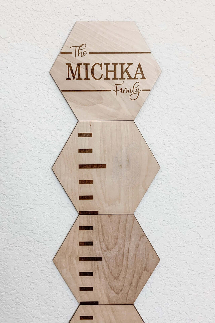 Personalized Wooden Hexagon Puzzles Growth Chart for Kids