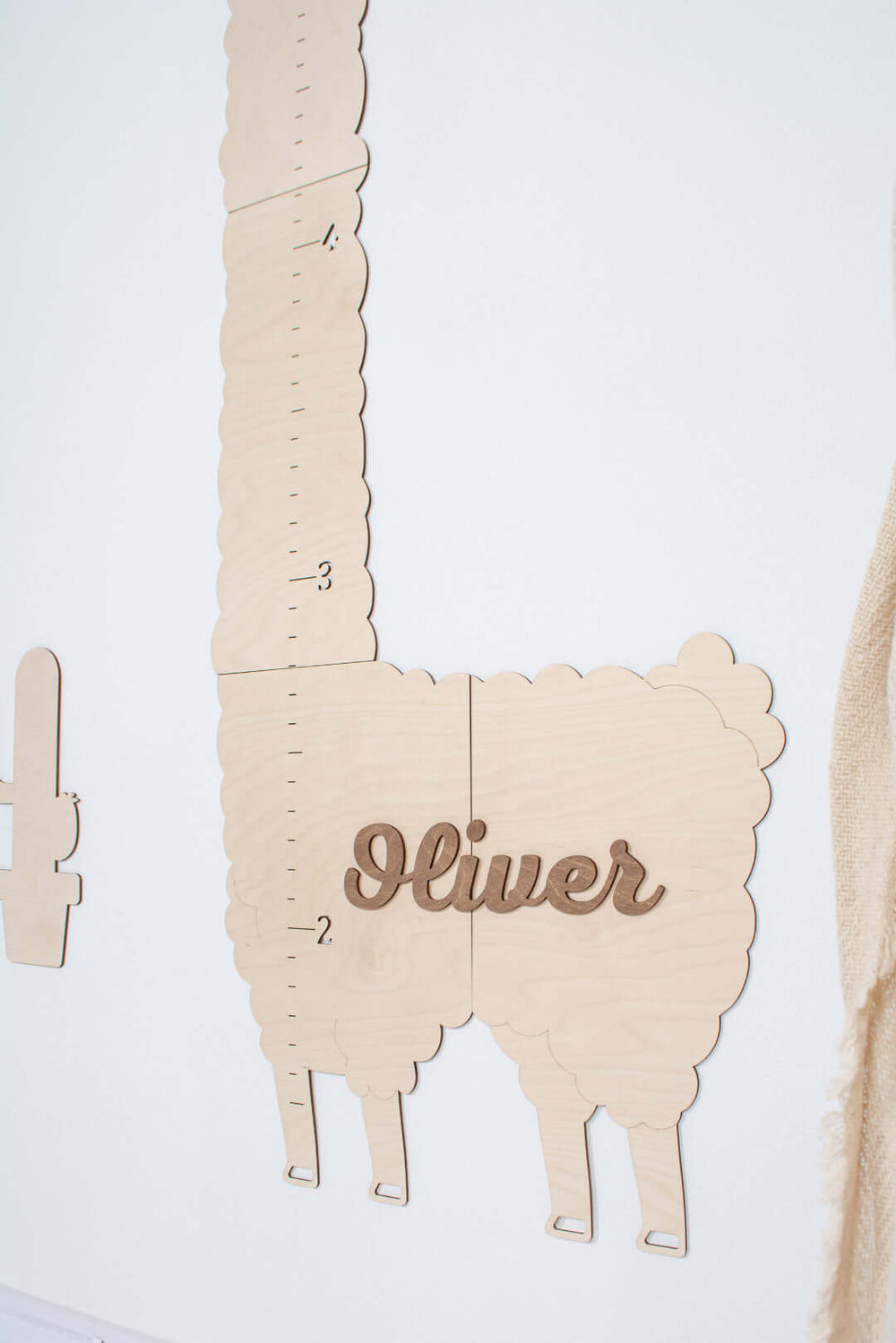 Personalized Wooden Baby Growth Height Chart - Alpaca