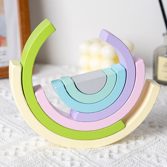 Wooden Rainbow Stacking