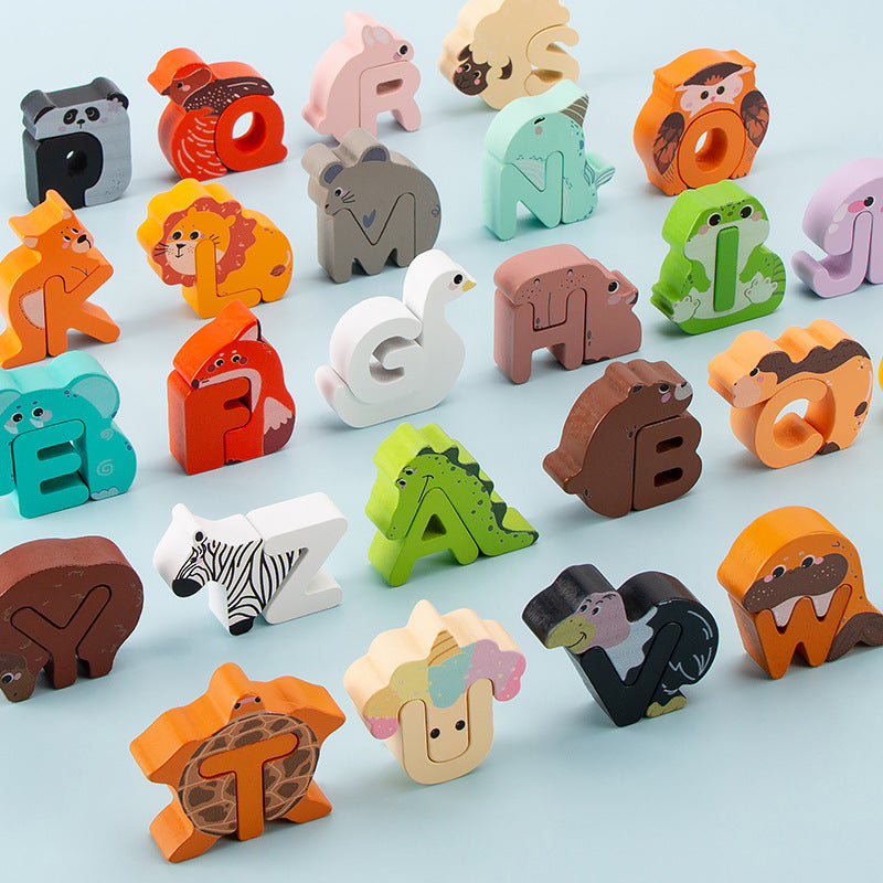 Children's cartoon animal letters puzzle toys